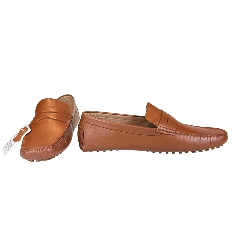 Carlos Santana Ritchie Penny Loafer Men 13 D Brown Leather Driving Moccasins NEW